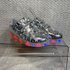 Link Kids 4 LED Light Up Silver Star Print Celestial Sneakers Novelty Kidcore