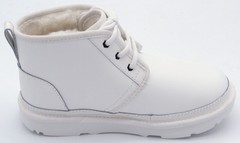 UGG – Kids Neumel Ii Mini Boots | White / White Leather | 1136847K-WWLT |