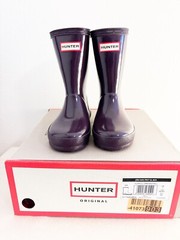New Hunter Original Kids First Rain Boots Violet Gloss size US 8B/9G