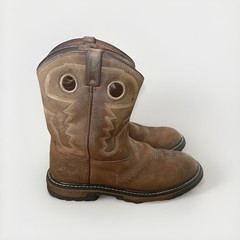 Rocky Old Town Pull On 7″ Roper Western Boots Kid’s Size 6