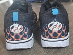 Heelys Pro Black Flame Print Skate Skater Shoes Sneakers Womens 7 Youth 6 UK 5