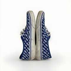 Vans All Over Logo Print Sneakers Kids 3 Blue