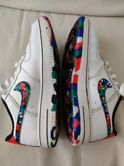 Nike Air Force 1 sz 2.5y Low White Hyper Crayon blue black red CU4634-100