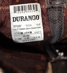 Durango Digital Desert Camo Brown 8″ Kids Western Boots Size 6M NO INSOLES