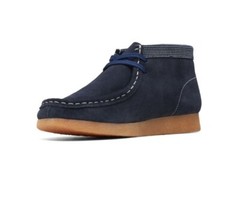 Clarks Kids Wallabee Boot Older Navy Combination Size 3 NEW