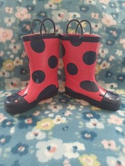 Carter’s Lady Bug Kids Rain Boots Size 12 Red and Blue
