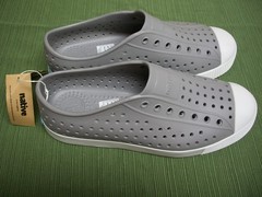 NATIVE Jefferson Shoe Pigeon Grey White Kids J5 Slip-on Waterproof Boys Girl
