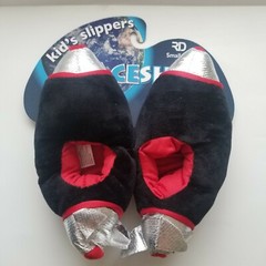 Children’s Slippers Spaceship Rocket Footwear Nighttime Blue Black or Silver BT6