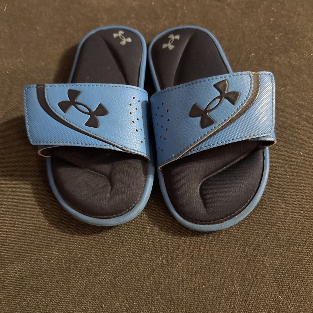 UNDER ARMOUR Blue IGNITE VI SANDALS Slides SIZE-2 Youth