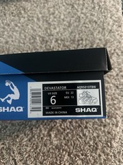 SHAQ Devastator Mid Top Basketball Sneakers Black/White Kids US 6 EU 22