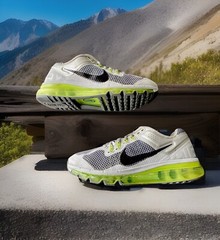 NIKE AIR MAX 2013 SNEAKERS WOLF-GREY/VOLT-GREEN YOUTH SIZE 6Y (555426-001)