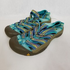 KEEN Waterproof Hook and Loop Canvas Strap Suede Multicolor Sandals Size 4 ~4358