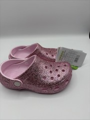 Crocs Classic Chunky Glitter Clog Pink Unisex Kids Size C12 EU 29-30 211939-6ZW