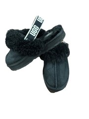 UGG Kid’s Funkette Black Suede Slingback Slippers Shoes size 2 Youth