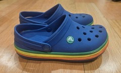 Kid’s Rainbow Crocs Blue Green Yellow Orange- Juniors Size J3