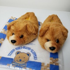 Vintage teddy bear slippers