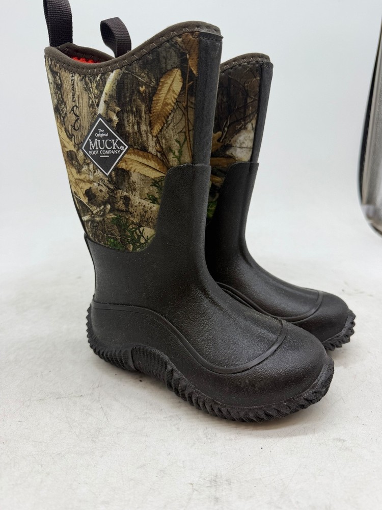 Muck Realtree Edge Hale Boots Kids Black Brown Round Toe Waterproof – 11