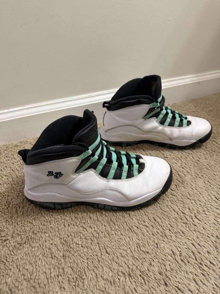Nike Air Jordan 10 X Retro 30TH GG Verde Green White Black Size 7Y 705180-118