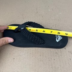 Roxy Kid Black Braide Flip Flops Size 1.5/2 No Tag Check Measurement 8 In insole
