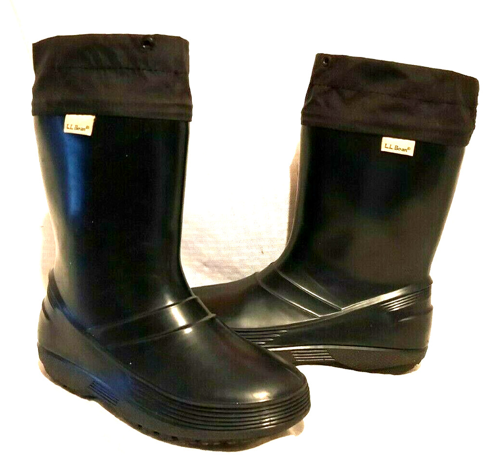 L.L. Bean Wellies- Black Rubber Boots -Sz Youth Sz 4 – No lining sock