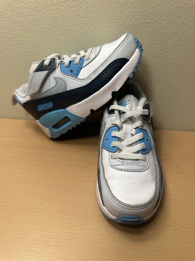 Nike Air Max 90 EasyOn White Baltic Blue Armory Navy Wolf Grey Unisex Size 10C