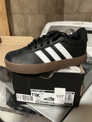 adidas VL Court 3.0 K Kids Sneaker Black White Brown US Size 12K
