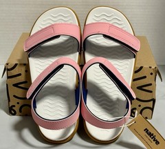 Native Charley Junior Kids Sandals Pink Lightweight Hook & Loop – Youth Size 2
