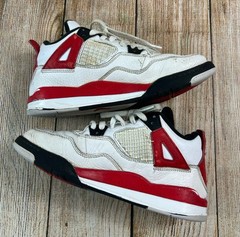 Nike Air Jordan Retro 4 Red Cement BQ7669-161 PS Youth Size 2.5 Y Shoes