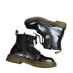 Dr. Martens 1460 J Black Patent Leather Zip Combat Boots Junior US 2 UK 1 EU 33