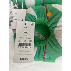 Squishmallows Christmas Tree Plush Slippers Green Kids Size 11/12 Holiday New