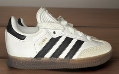 Adidas Samba J Kids Unisex Boys Girls Indoor Soccer Shoes White Black Size 8 K