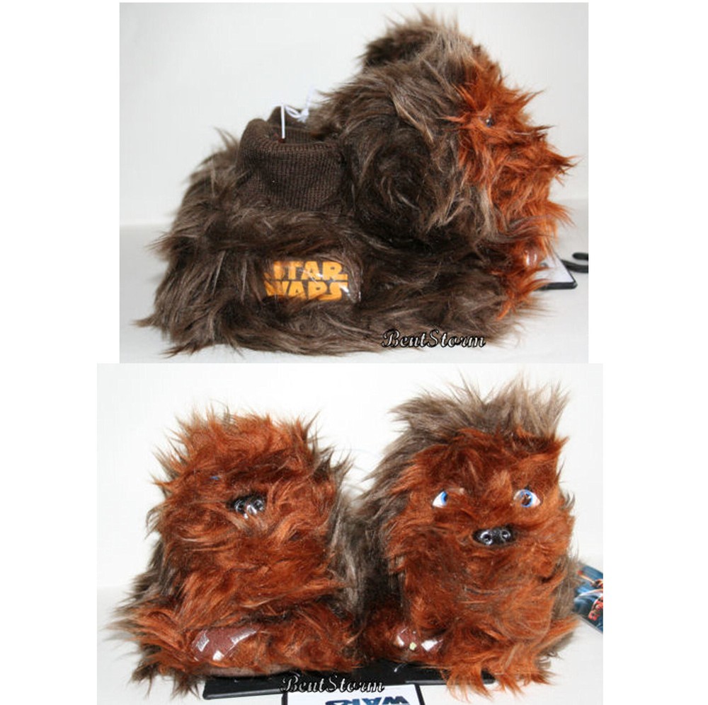 STAR WARS CHEWBACCA CHEWIE WOOKIE Plush Toddler SLIPPERS HOUSE Shoes 7/8 9/10