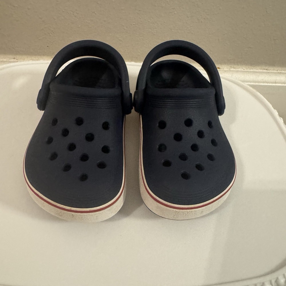 Crocs Crocband Kids Clogs – Navy Size US C 6 Navy Blue Red White A011123
