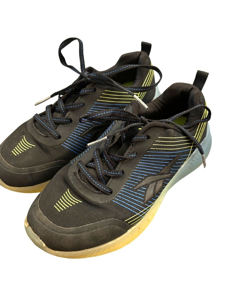 Reebok Galaxy Athletic Shoes Size 2K Blue Yellow Mesh Sneakers Athleisure