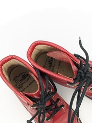 Justin Jr. Red Leather Roper Lace Up Boots Kids Size 7.5 Made In Mexico
