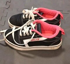 Heelys Pro 20 Skate Sneakers Black & Pink Roller Heel Size Yth 3