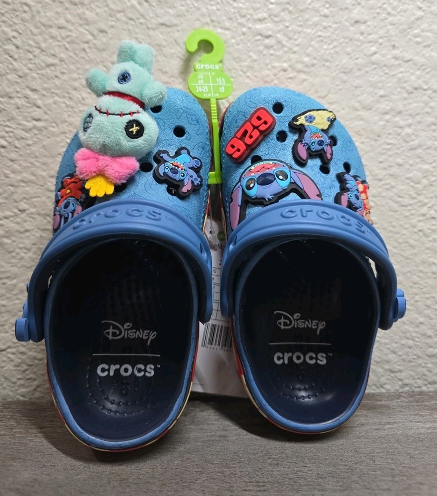 Crocs Disney Stitch & Scrump Classic Clog Kids C8 Blue New With Tag