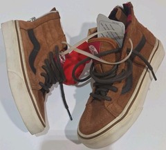 Vans Old Skool Mid Outdoor Flannel Lined Skateboard Shoes Brown 12.5 C