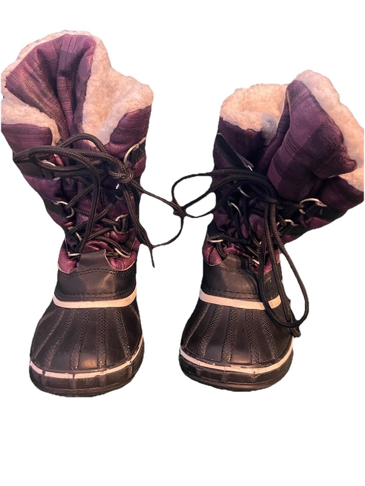 No Brand Waterproof Snow boots size 1 Youth Or Children’s Purple Excellent