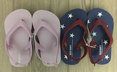 2 pr Old Navy Kids Flip Flops Size 7~LAVENDER & Red/White Stars/Blue NWT