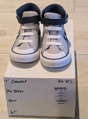 Converse Junior Pro Blaze Unisex High Top Shoes Blue Gray Size 6T