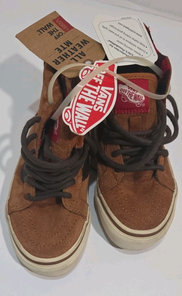 Vans Old Skool Mid Outdoor Flannel Lined Skateboard Shoes Brown 12.5 C