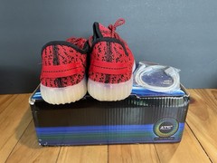 ATS LED Light Up Sneakers Red Black Knit Shoes Youth Size 3.5 EU 35 USB