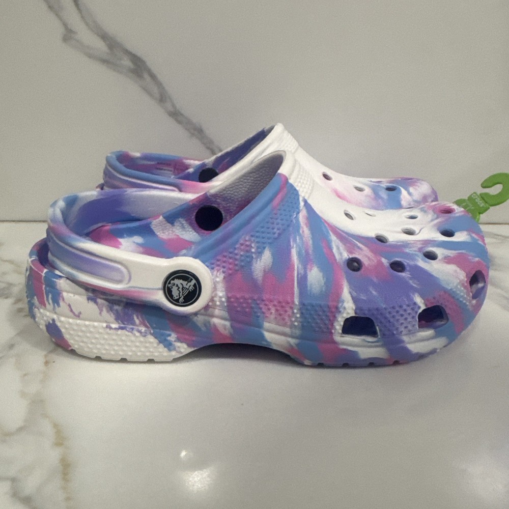 Crocs Classic clog Color Tye dye Unisex Big Kids-Size J4 Fits Women’s 5.5 NEW
