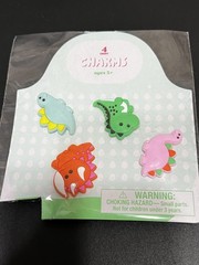 Dinosaur Shoe Charms Set of 4 Decor Clips Cute Kids Accessories Ages 5+ New Gift