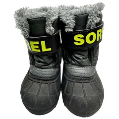 Sorel Snow Commander Winter Boots Kids Childs Sz 6 Gray Waterproof NV1877-028