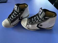 Converse CTJ Star Mid Sneakers White & Grey Leather/Suede Junior Unisex Size 1