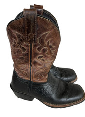 Dan Post Boot Co Child’s 12.5 D Black & Brown Square Toe Western Cowboy Boots