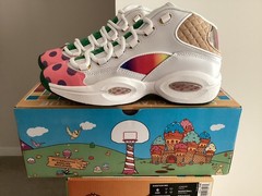 Rebook Question Mid X Candy Land Youth Male Size 6 White Pink Green GZ0081
