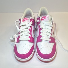 Nike Dunk Low Unisex Kids Pink White Lace-Up Leather Sneaker 5.5Y FB9109-102